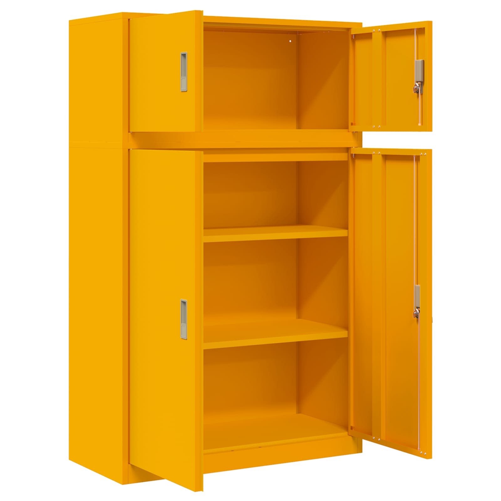 Opbergkast 2 st Mosterdgeel 90 x 40 x 145 cm Staal