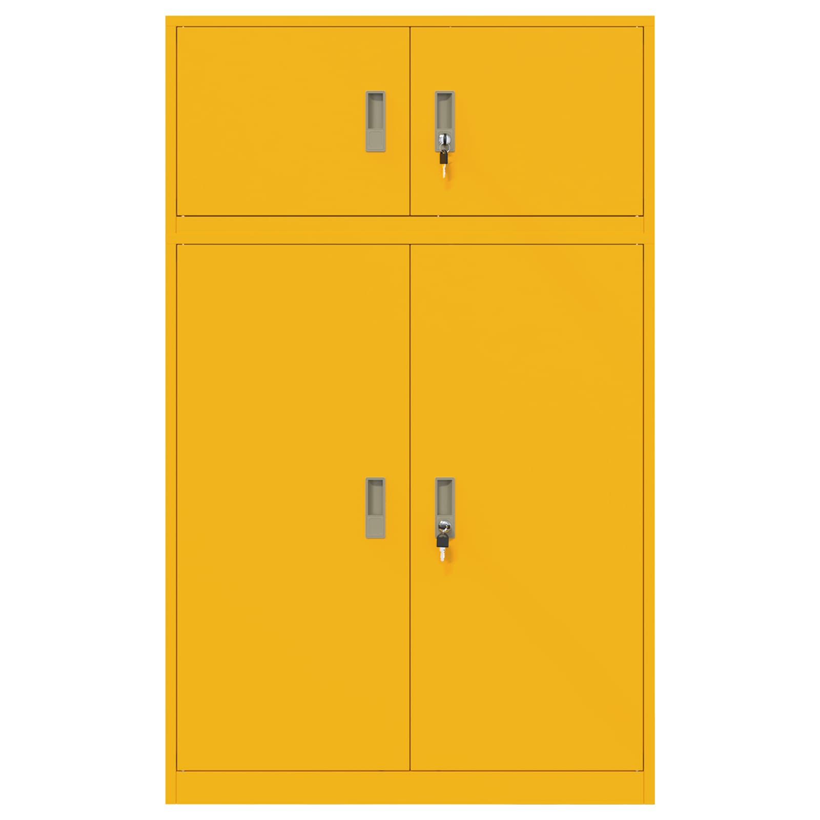Opbergkast 2 st Mosterdgeel 90 x 40 x 145 cm Staal