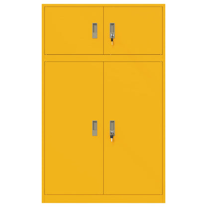 Opbergkast 2 st Mosterdgeel 90 x 40 x 145 cm Staal