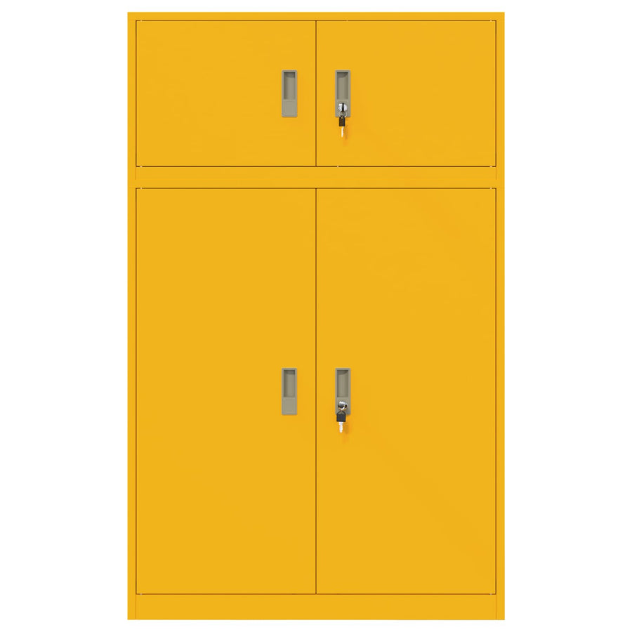 Opbergkast 2 st Mosterdgeel 90 x 40 x 145 cm Staal