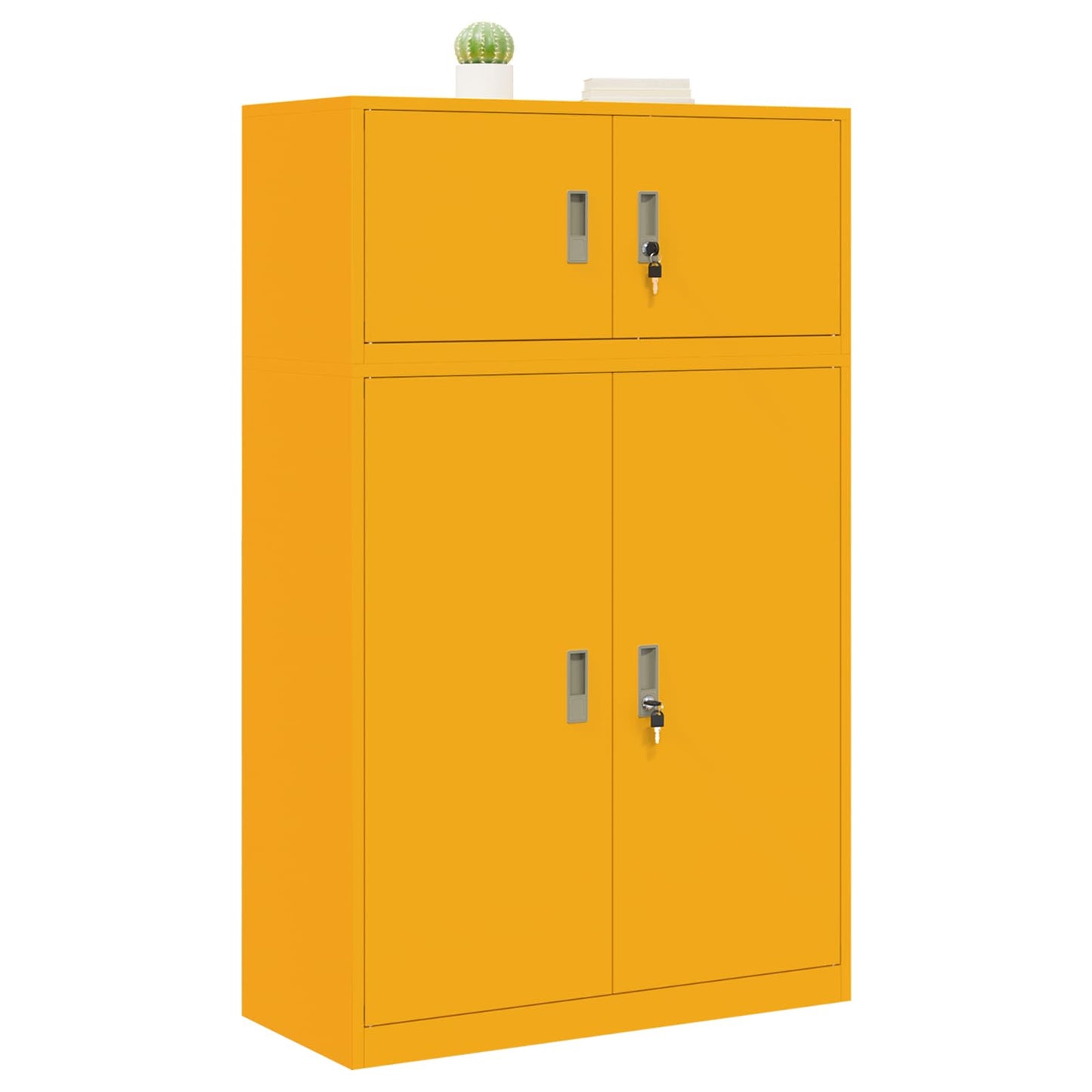 Opbergkast 2 st Mosterdgeel 90 x 40 x 145 cm Staal