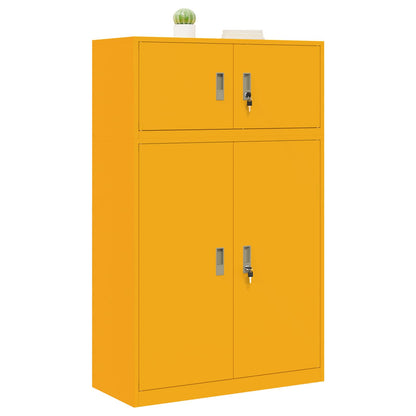 Opbergkast 2 st Mosterdgeel 90 x 40 x 145 cm Staal