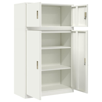 Opbergkast 2 st Wit 90 x 40 x 145 cm Staal Vergrendelbaar