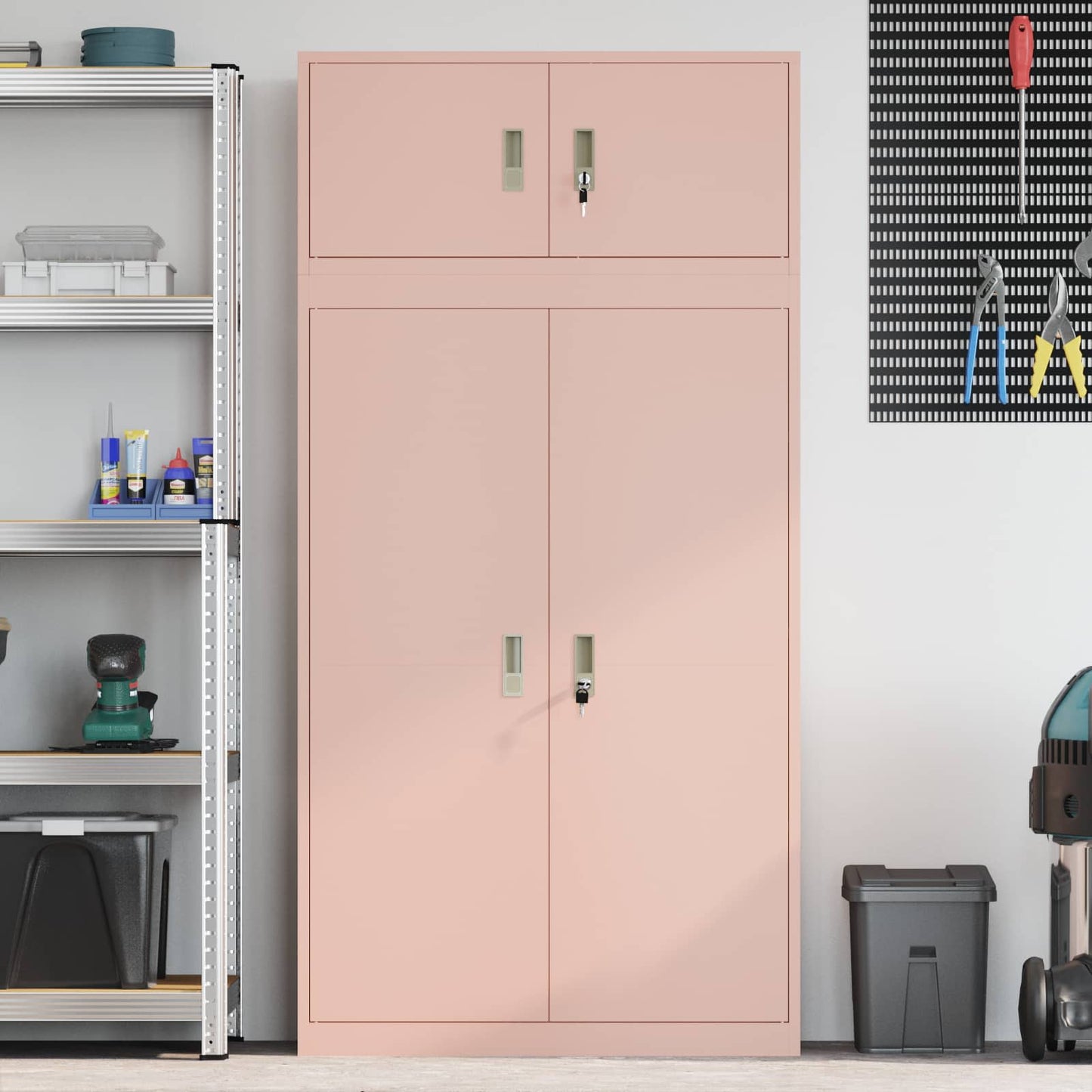 Opbergkast 2 st Roze 90 x 40 x 180 cm Staal Vergrendelbaar