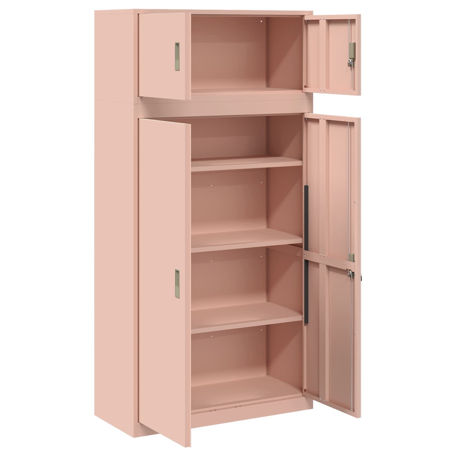 Opbergkast 2 st Roze 90 x 40 x 180 cm Staal Vergrendelbaar