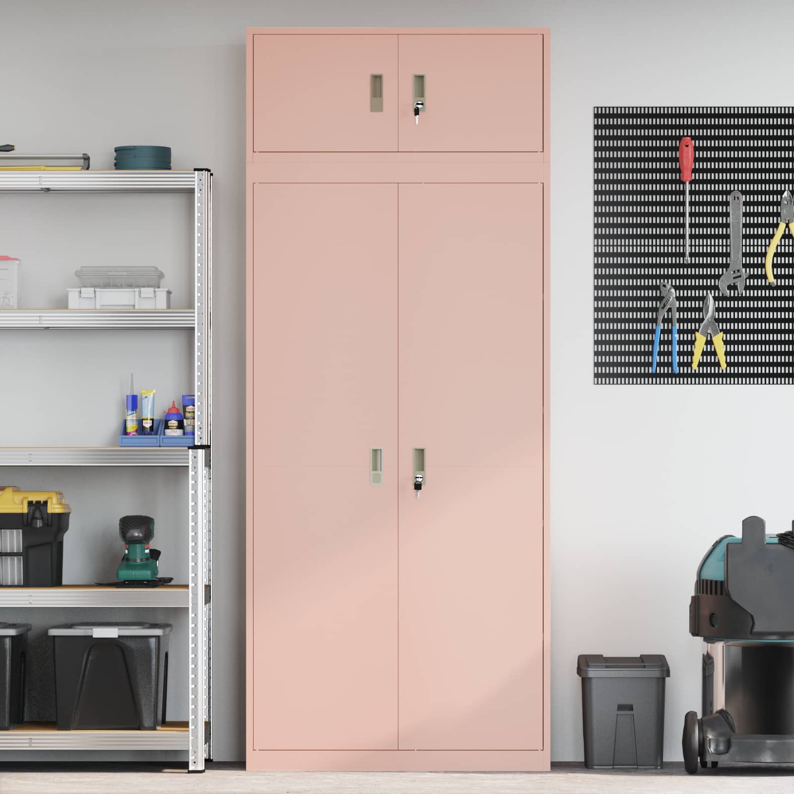 Opbergkast 2 st Roze 90 x 40 x 220 cm Staal Vergrendelbaar