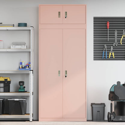 Opbergkast 2 st Roze 90 x 40 x 220 cm Staal Vergrendelbaar