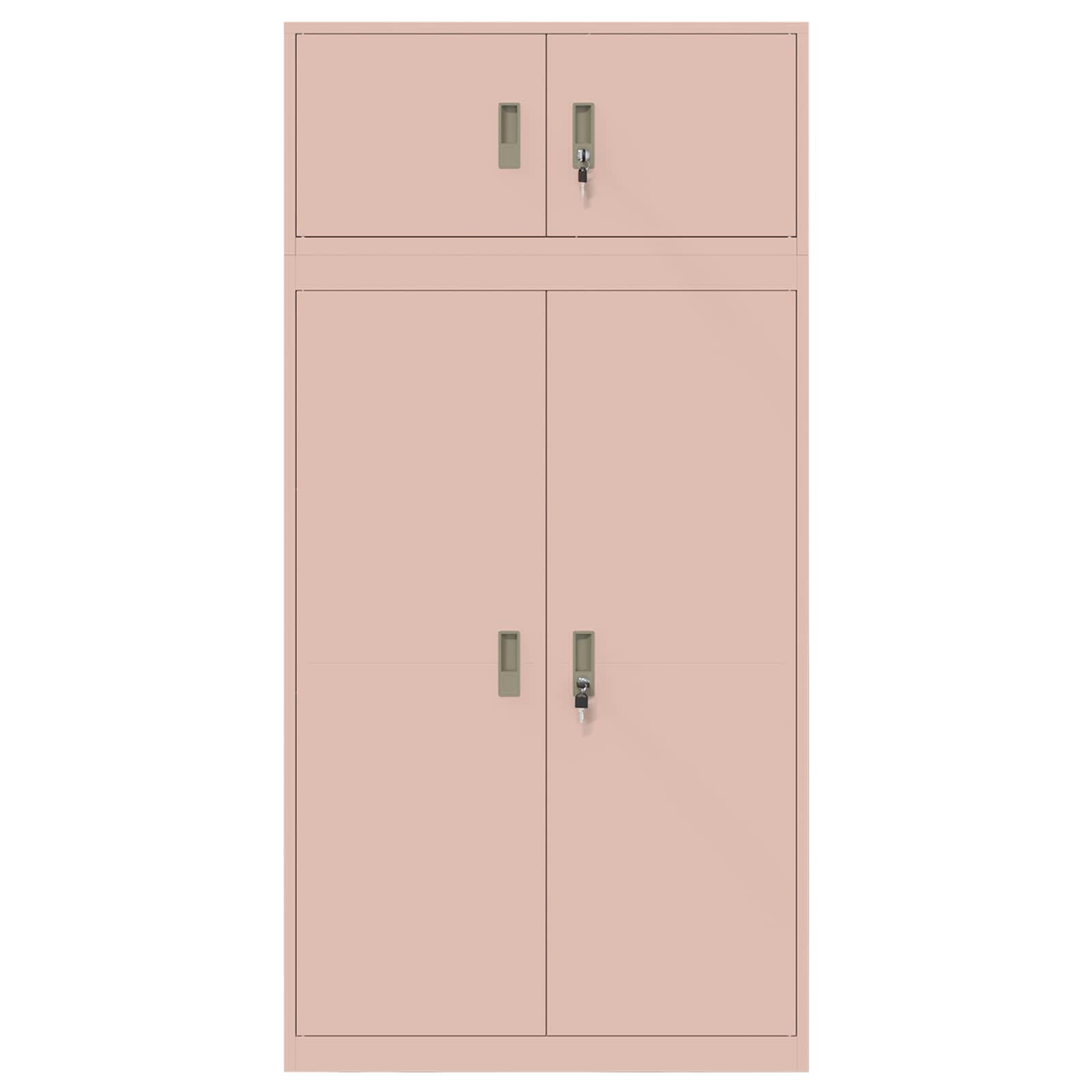 Opbergkast 2 st Roze 90 x 40 x 220 cm Staal Vergrendelbaar