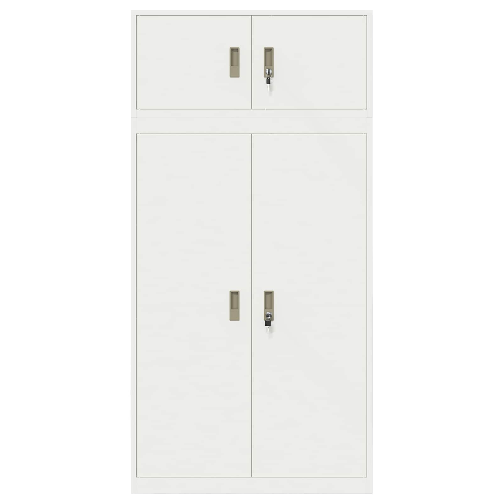 Opbergkast 2 st Wit 90 x 40 x 220 cm Staal Vergrendelbaar