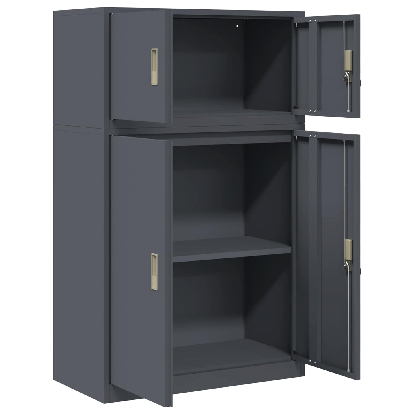 Opbergkast 2 st Antraciet 80 x 40 x 130 cm Staal Vergrendelbaar