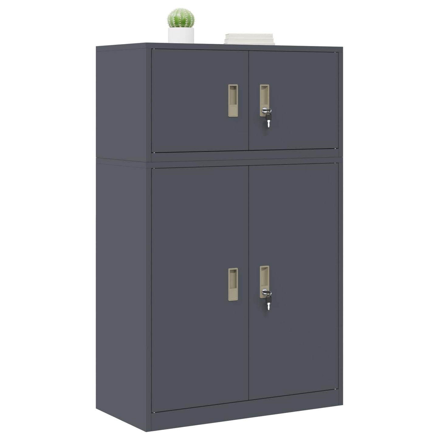 Opbergkast 2 st Antraciet 80 x 40 x 130 cm Staal Vergrendelbaar