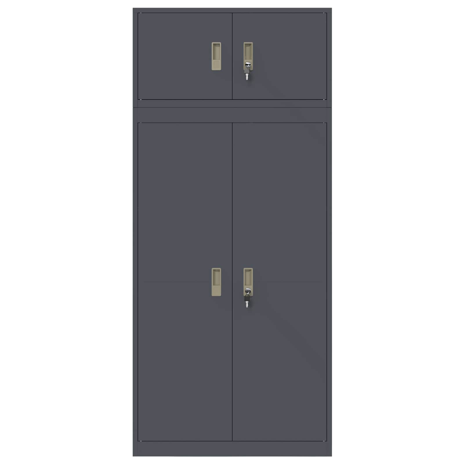 Opbergkast 2 st Antraciet 80 x 40 x 180 cm Staal Vergrendelbaar