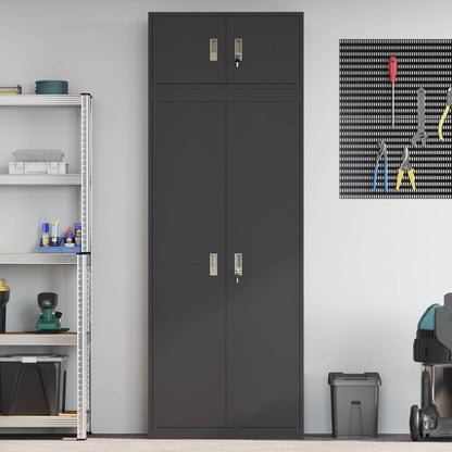 Opbergkast 2 st Zwart 80 x 40 x 220 cm Staal Vergrendelbaar