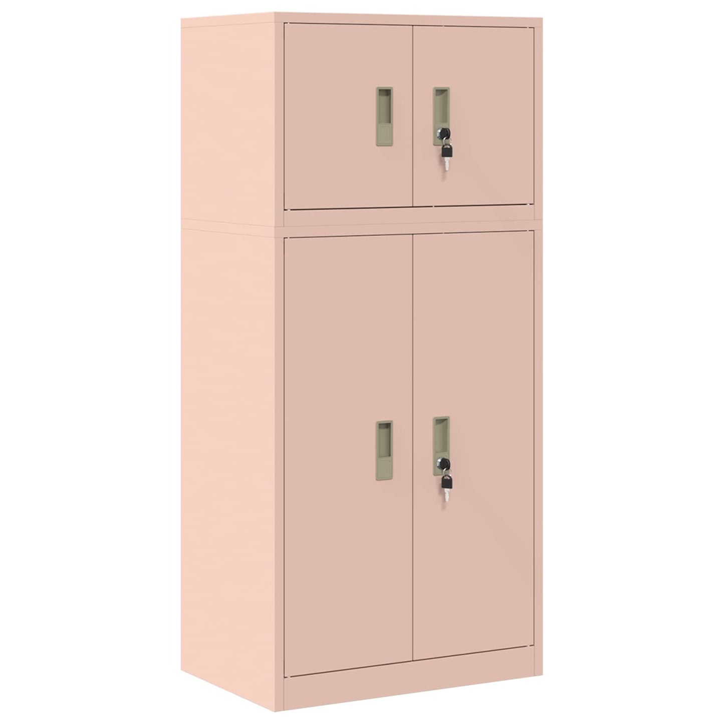 Opbergkast 2 st Roze 60 x 40 x 130 cm Staal Vergrendelbaar