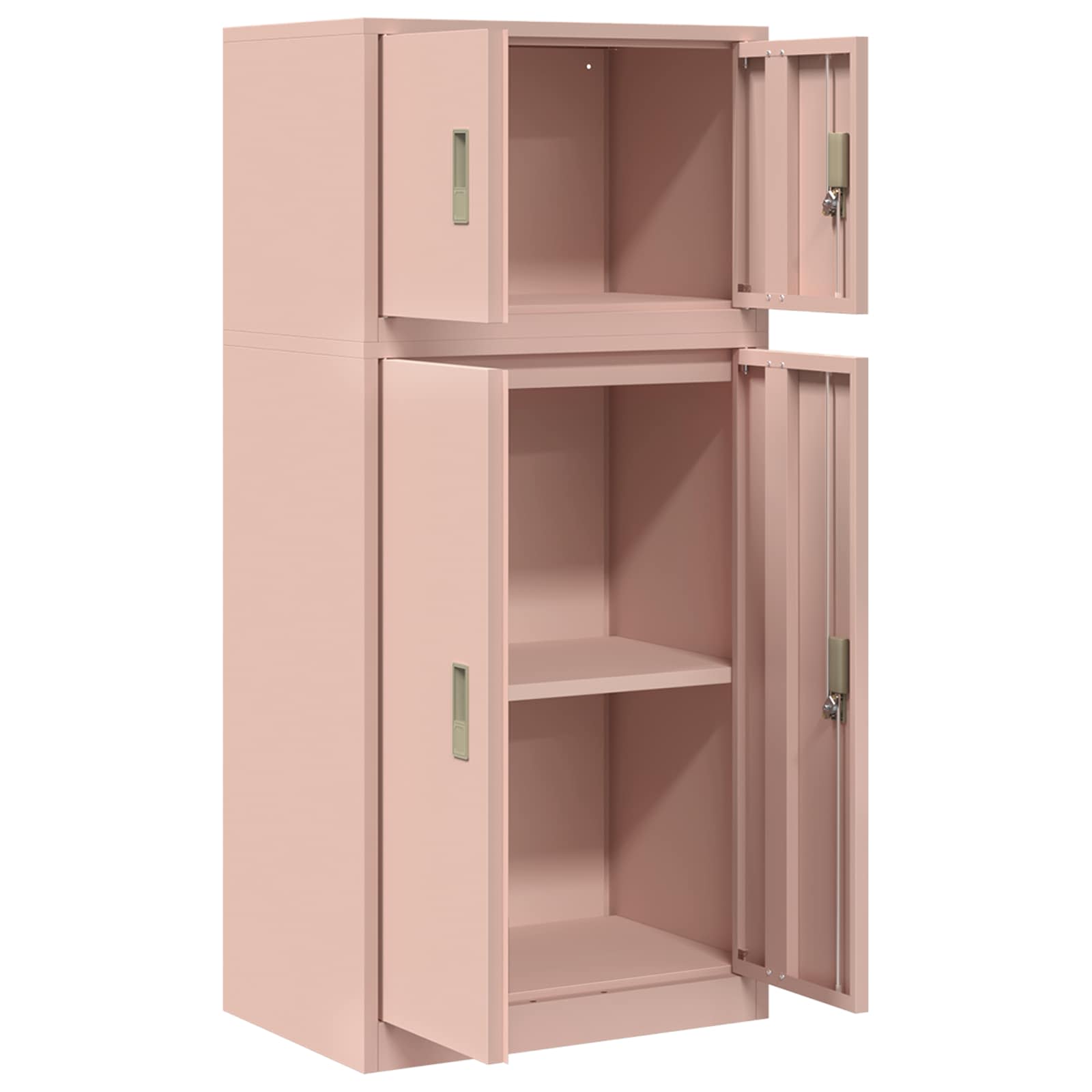 Opbergkast 2 st Roze 60 x 40 x 130 cm Staal Vergrendelbaar