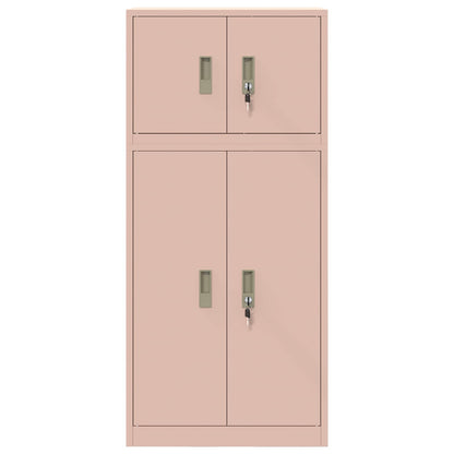 Opbergkast 2 st Roze 60 x 40 x 130 cm Staal Vergrendelbaar