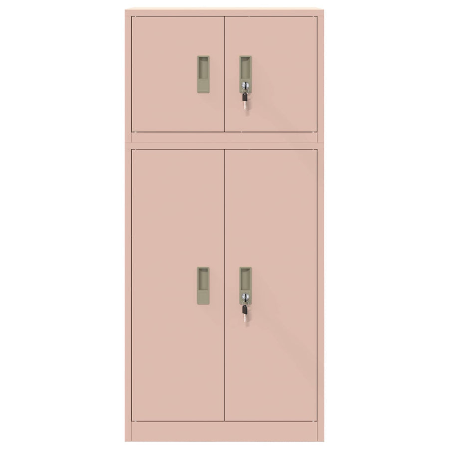 Opbergkast 2 st Roze 60 x 40 x 130 cm Staal Vergrendelbaar