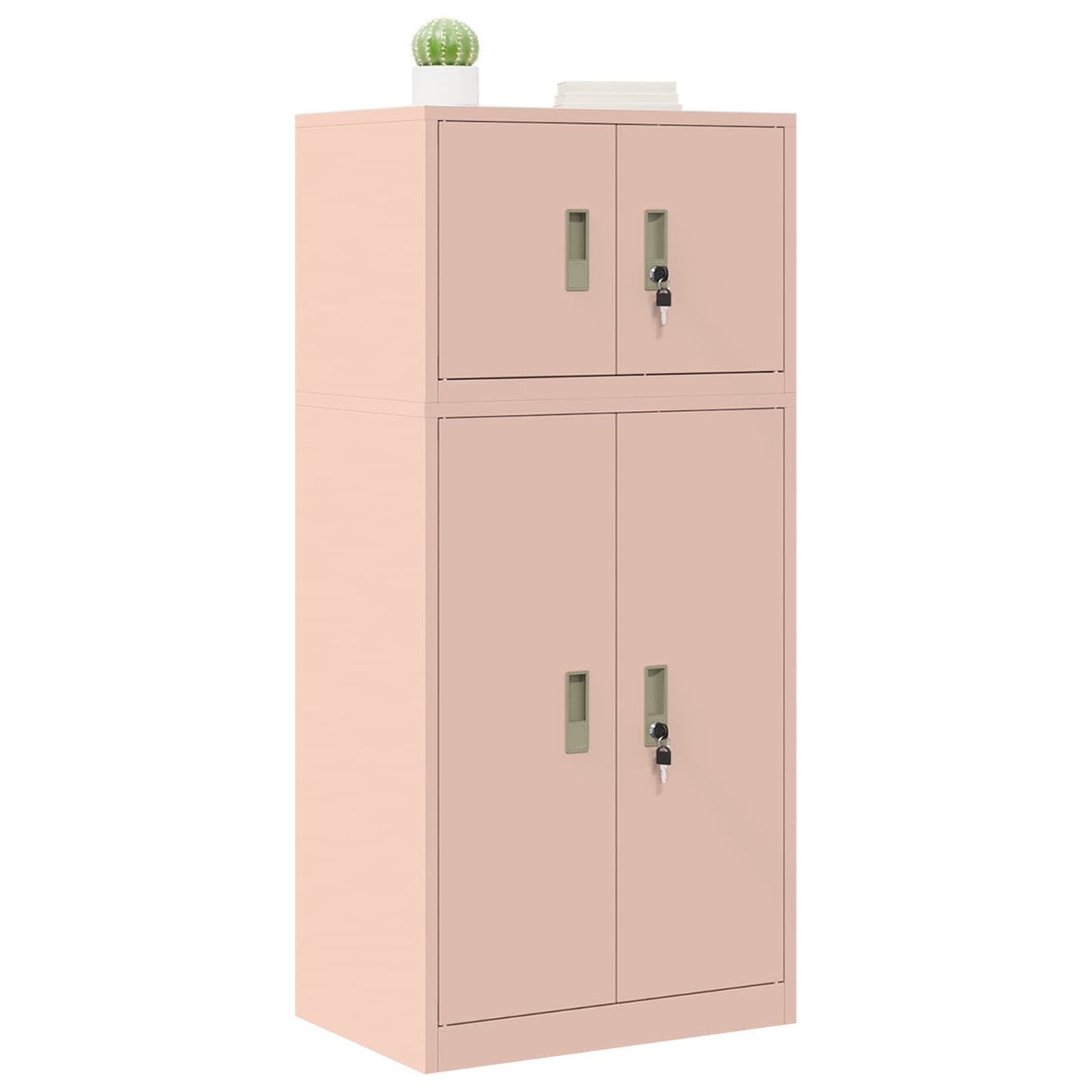 Opbergkast 2 st Roze 60 x 40 x 130 cm Staal Vergrendelbaar