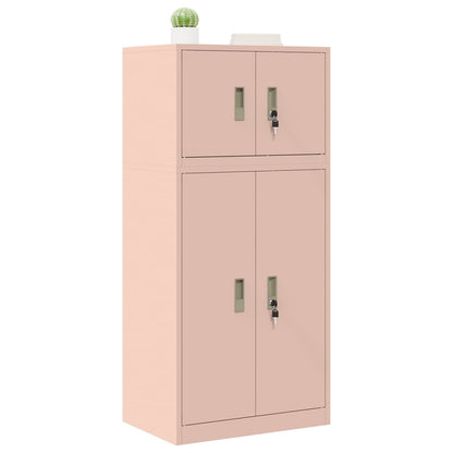 Opbergkast 2 st Roze 60 x 40 x 130 cm Staal Vergrendelbaar