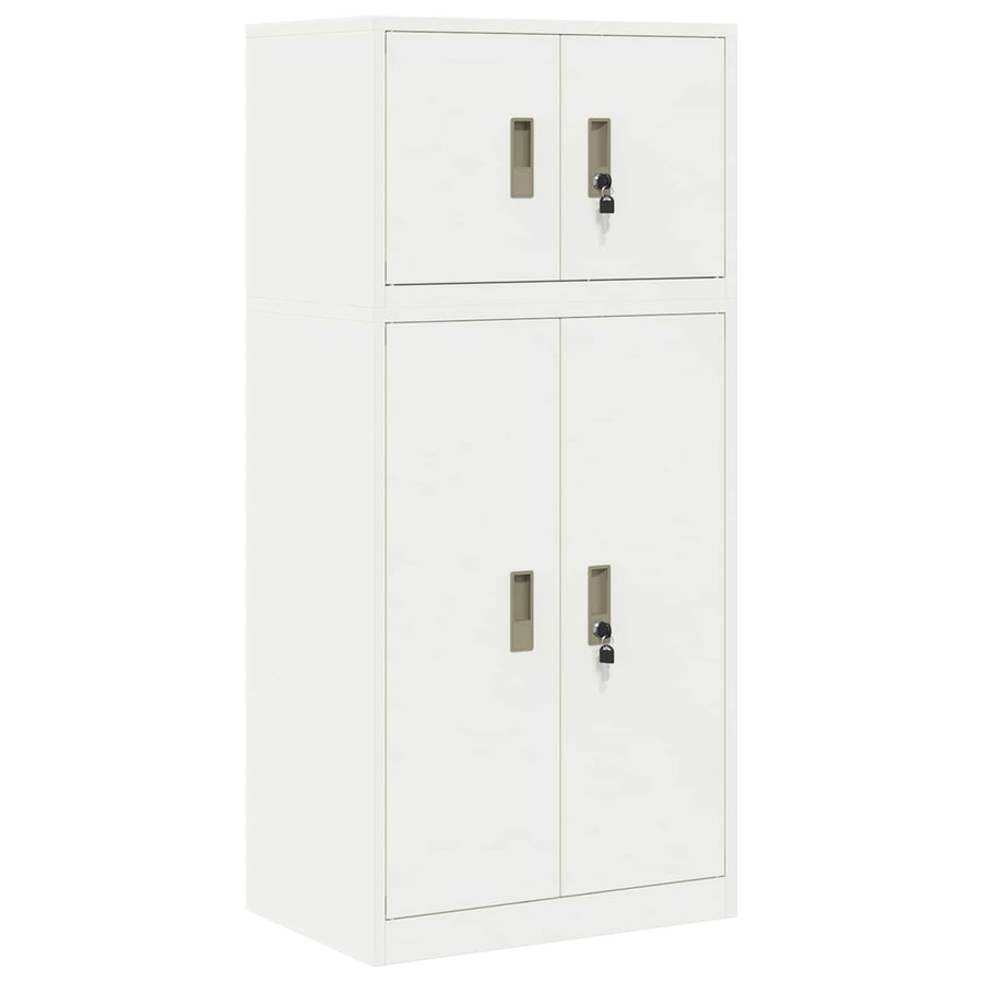 Opbergkast 2 st Wit 60 x 40 x 130 cm Staal Vergrendelbaar