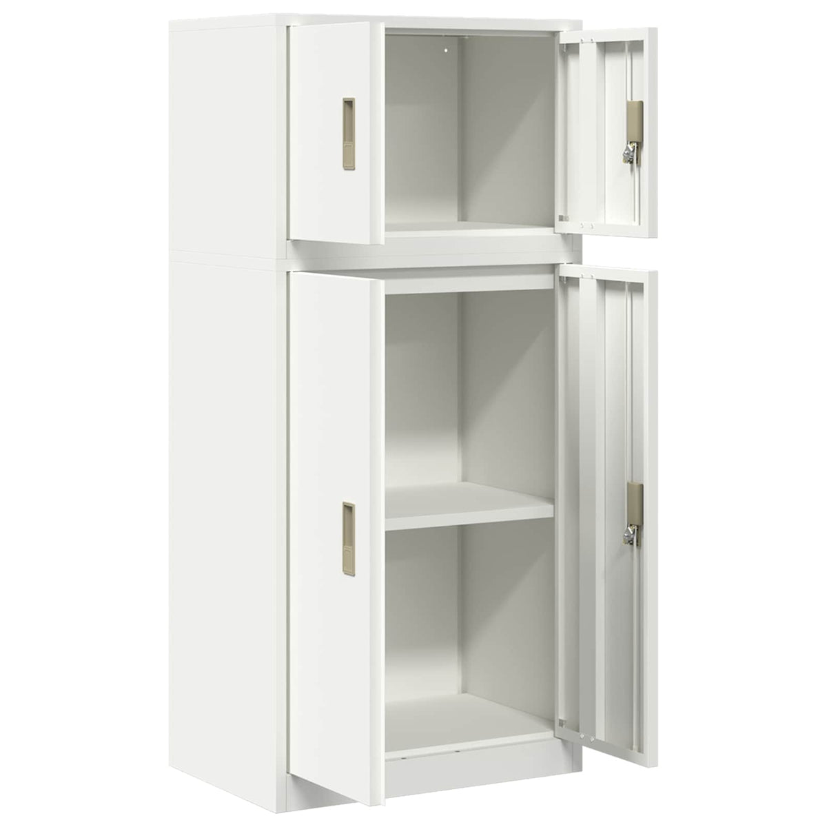 Opbergkast 2 st Wit 60 x 40 x 130 cm Staal Vergrendelbaar