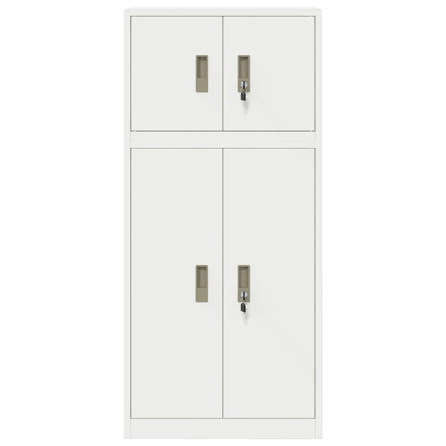 Opbergkast 2 st Wit 60 x 40 x 130 cm Staal Vergrendelbaar