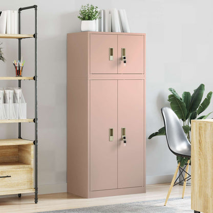 Opbergkast 2 st Roze 60 x 40 x 145 cm Staal Vergrendelbaar