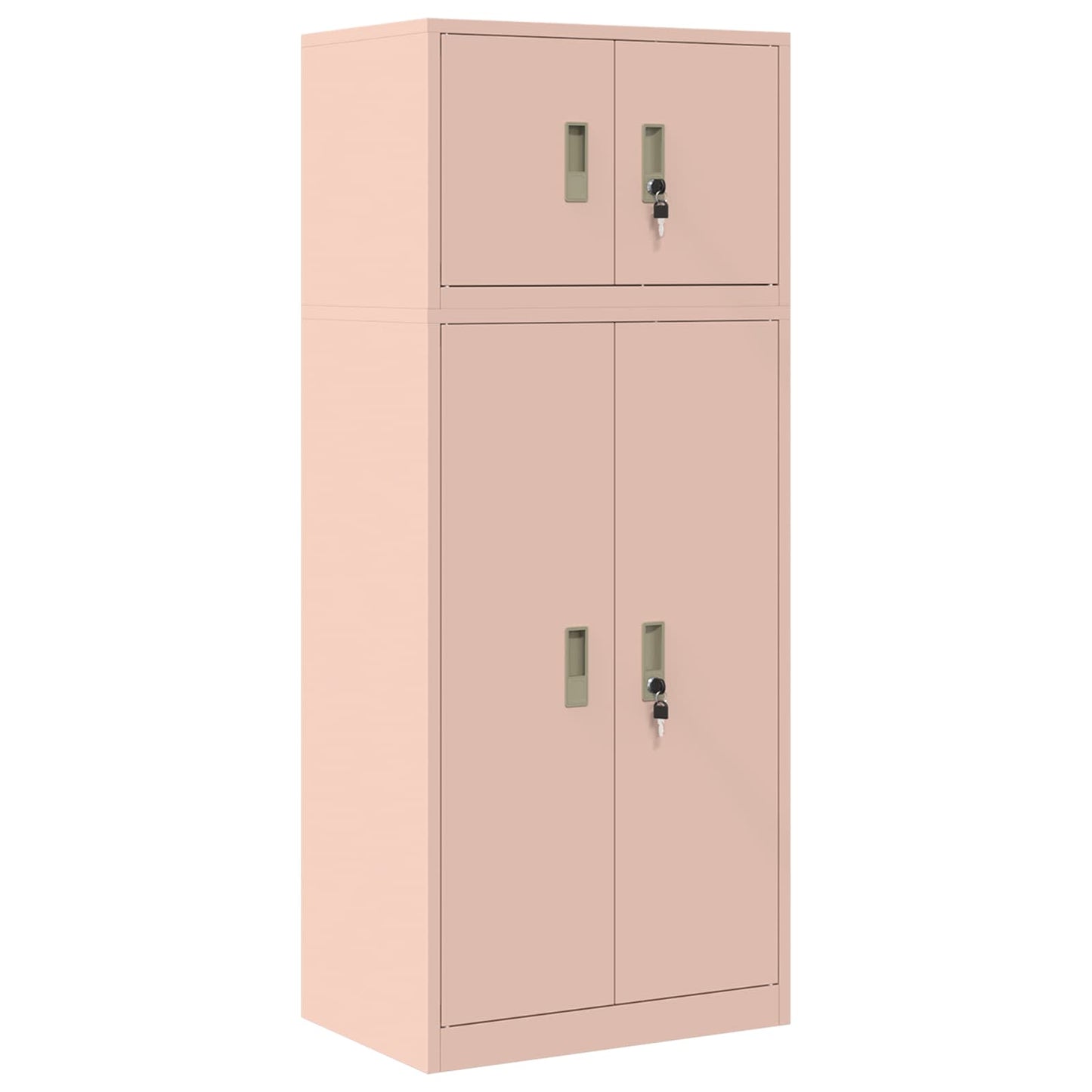Opbergkast 2 st Roze 60 x 40 x 145 cm Staal Vergrendelbaar