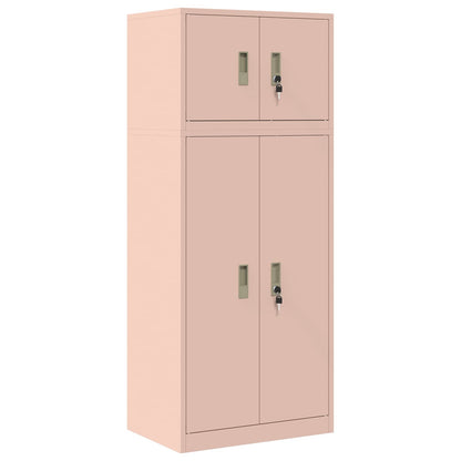 Opbergkast 2 st Roze 60 x 40 x 145 cm Staal Vergrendelbaar