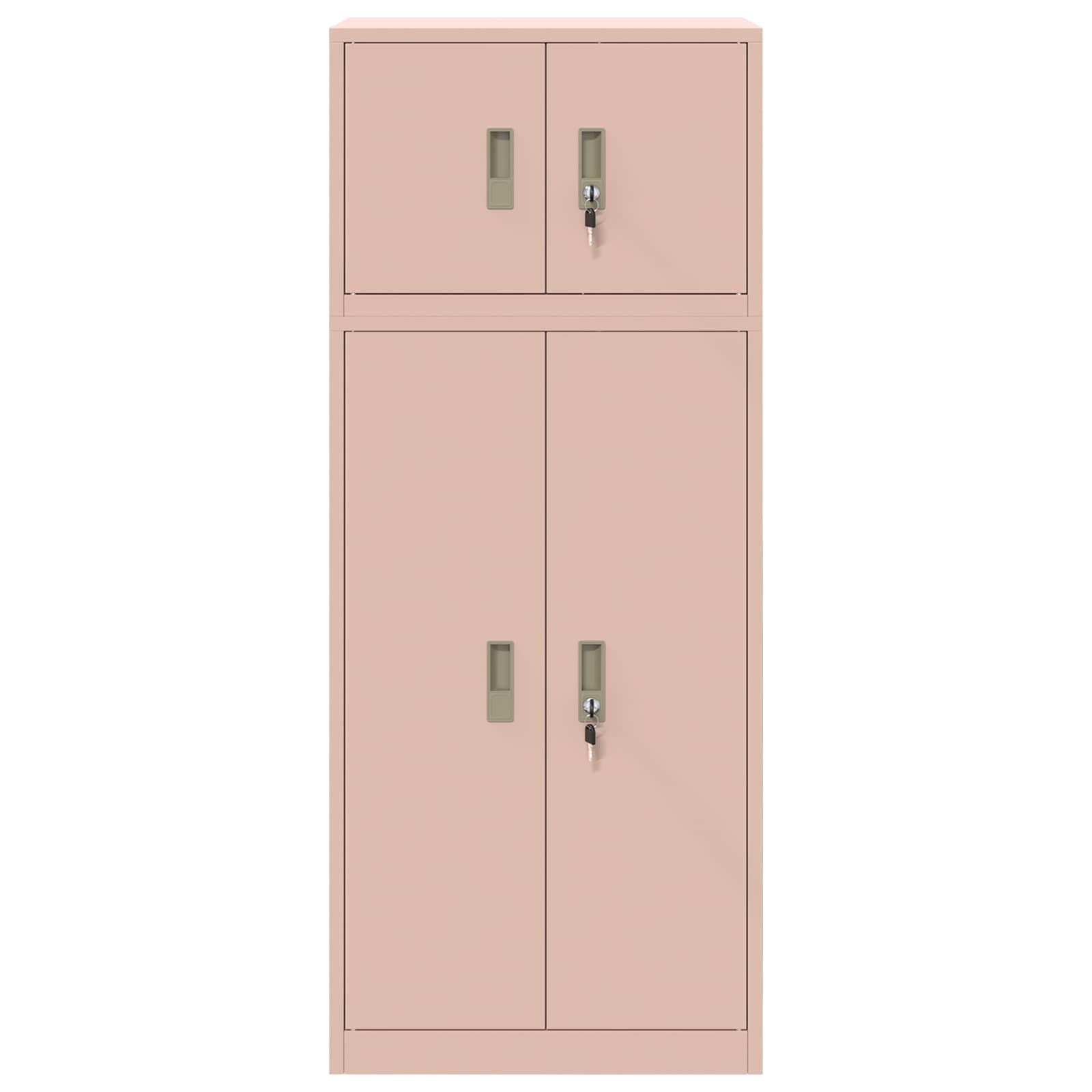 Opbergkast 2 st Roze 60 x 40 x 145 cm Staal Vergrendelbaar