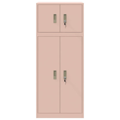 Opbergkast 2 st Roze 60 x 40 x 145 cm Staal Vergrendelbaar