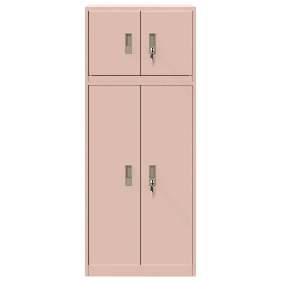 Opbergkast 2 st Roze 60 x 40 x 145 cm Staal Vergrendelbaar