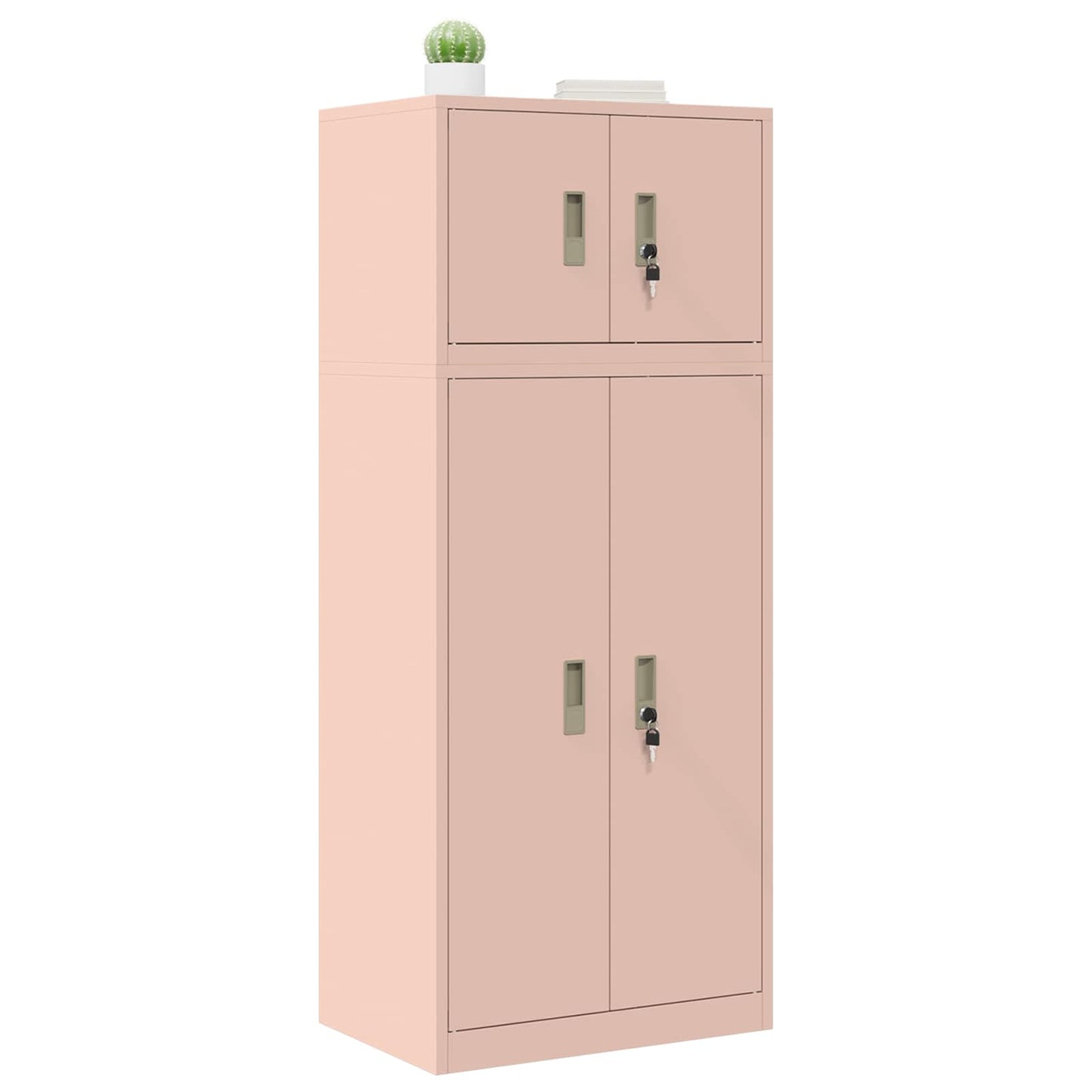 Opbergkast 2 st Roze 60 x 40 x 145 cm Staal Vergrendelbaar