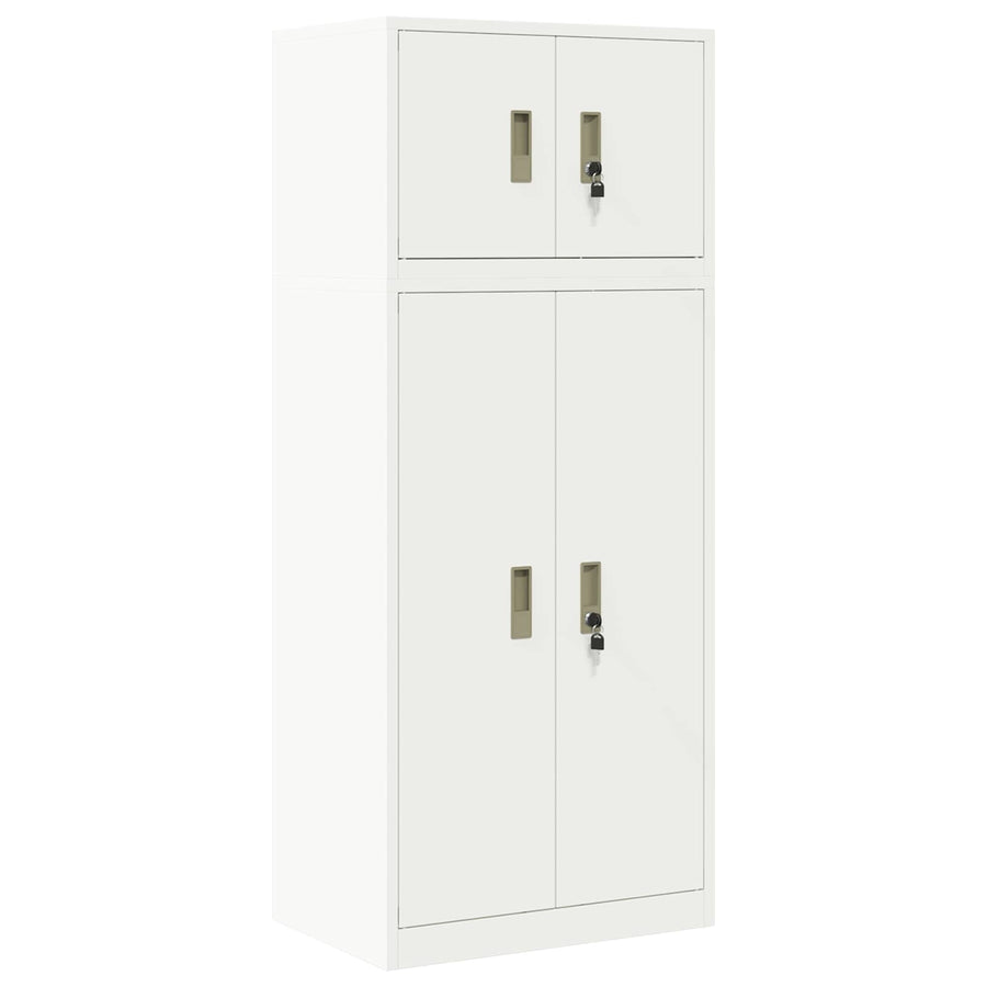 Opbergkast 2 st Wit 60 x 40 x 145 cm Staal Vergrendelbaar