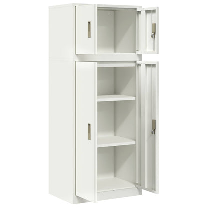 Opbergkast 2 st Wit 60 x 40 x 145 cm Staal Vergrendelbaar