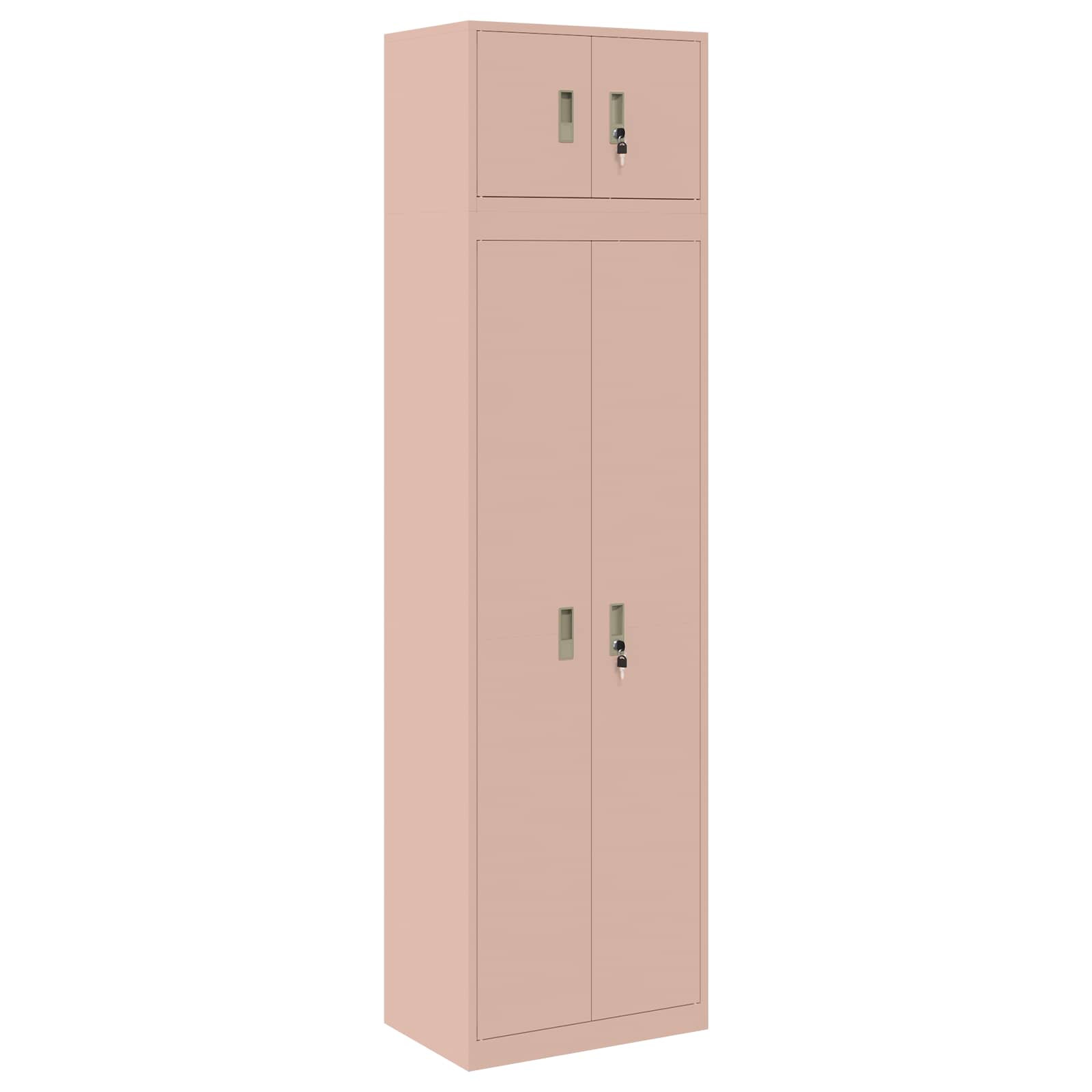 Opbergkast 2 st Roze 60 x 40 x 220 cm Staal Vergrendelbaar