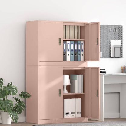 Opbergkast 2 st Roze 90 x 40 x 160 cm Staal Vergrendelbaar