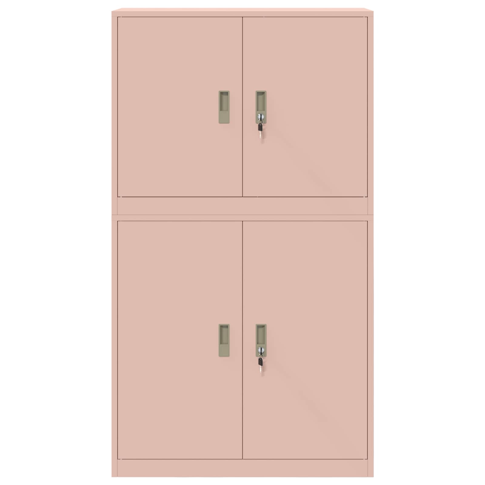 Opbergkast 2 st Roze 90 x 40 x 160 cm Staal Vergrendelbaar