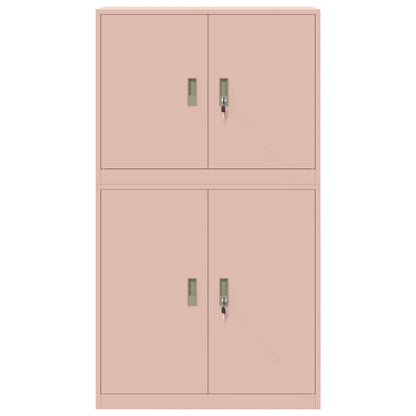 Opbergkast 2 st Roze 90 x 40 x 160 cm Staal Vergrendelbaar