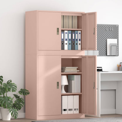 Opbergkast 2 st Roze 90 x 40 x 175 cm Staal Vergrendelbaar