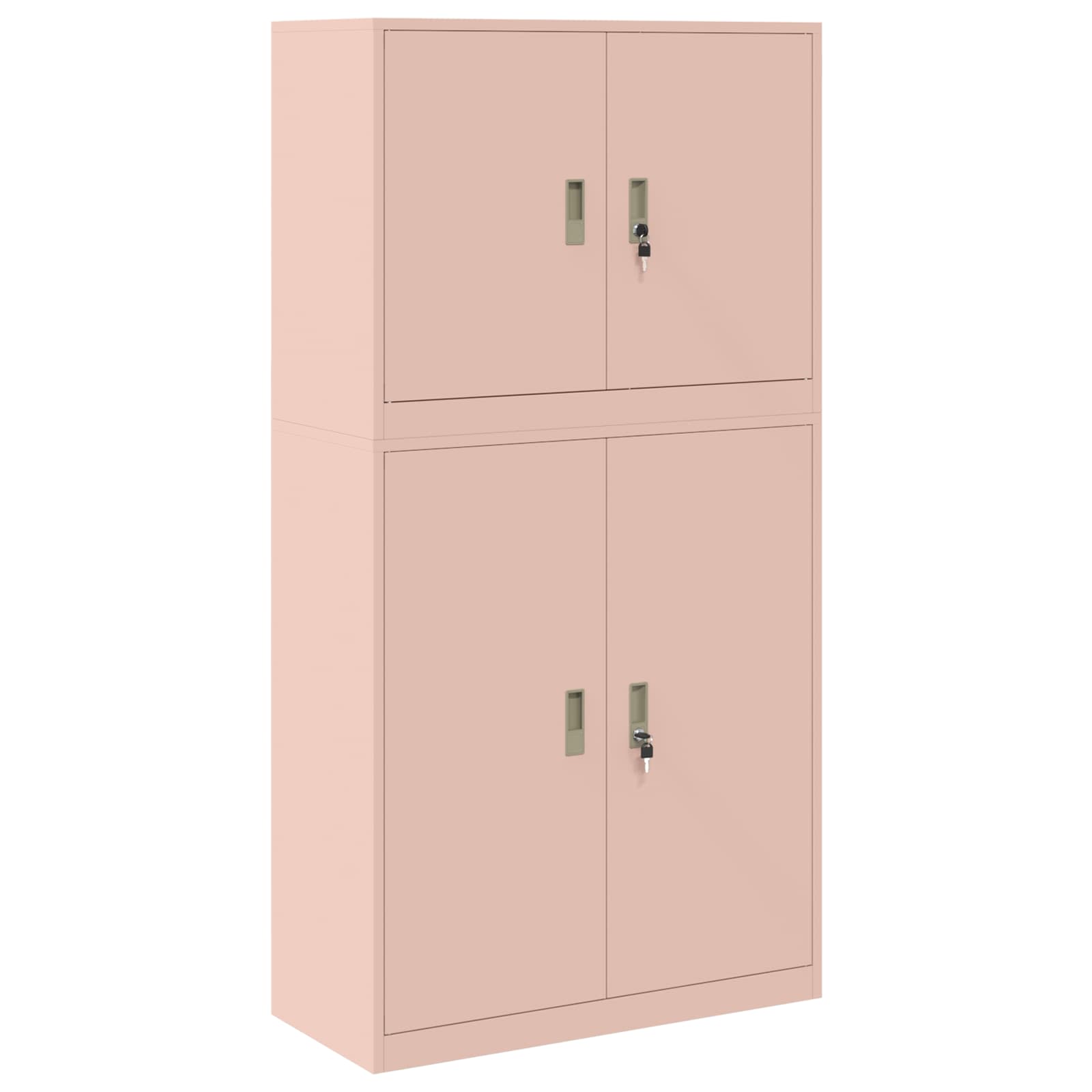 Opbergkast 2 st Roze 90 x 40 x 175 cm Staal Vergrendelbaar