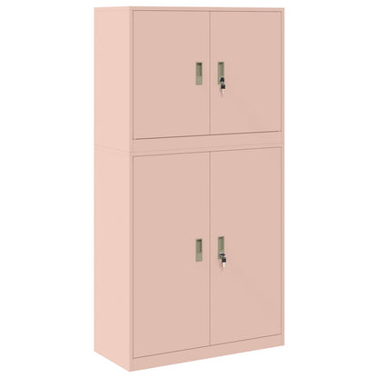 Opbergkast 2 st Roze 90 x 40 x 175 cm Staal Vergrendelbaar