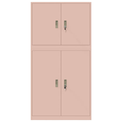 Opbergkast 2 st Roze 90 x 40 x 175 cm Staal Vergrendelbaar