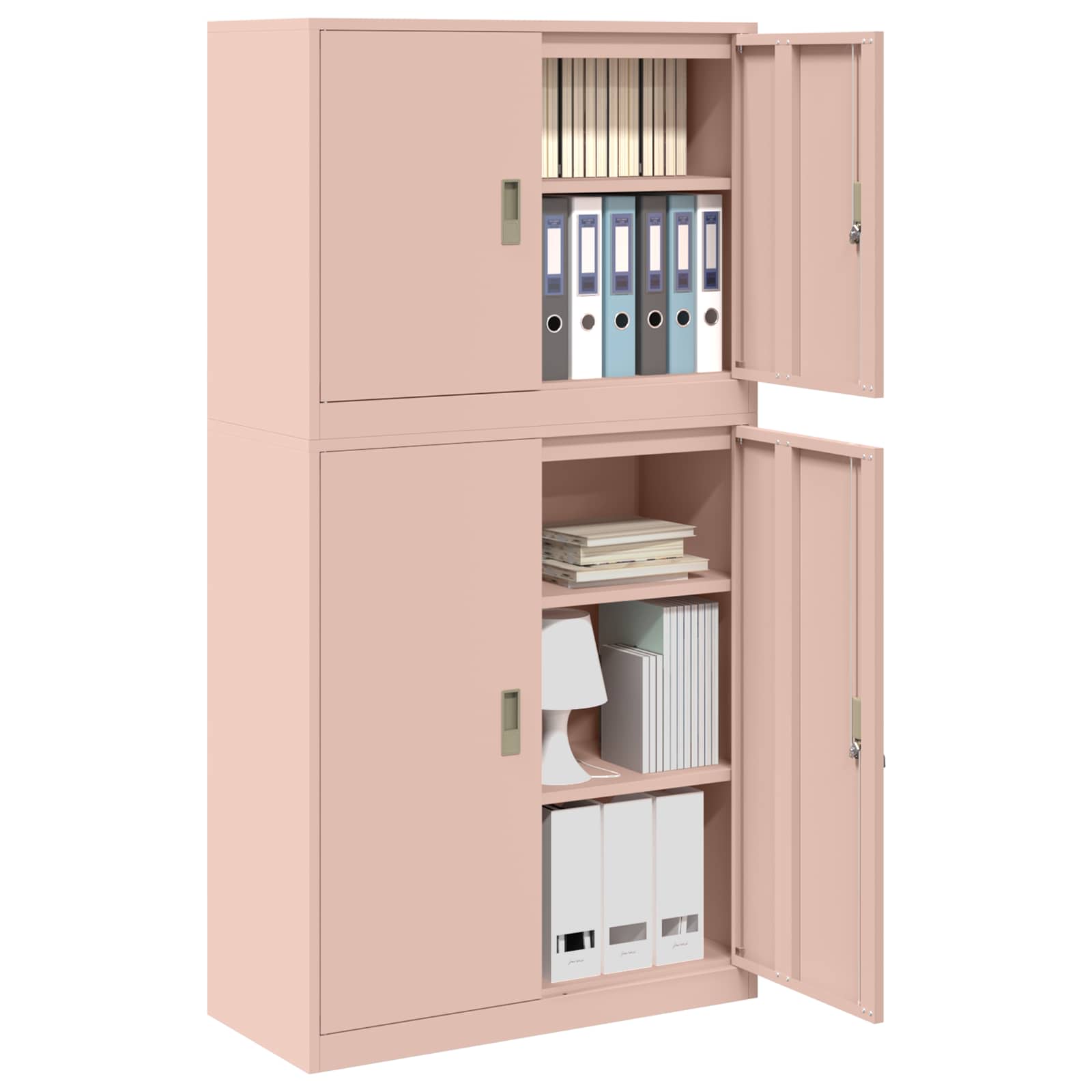 Opbergkast 2 st Roze 90 x 40 x 175 cm Staal Vergrendelbaar