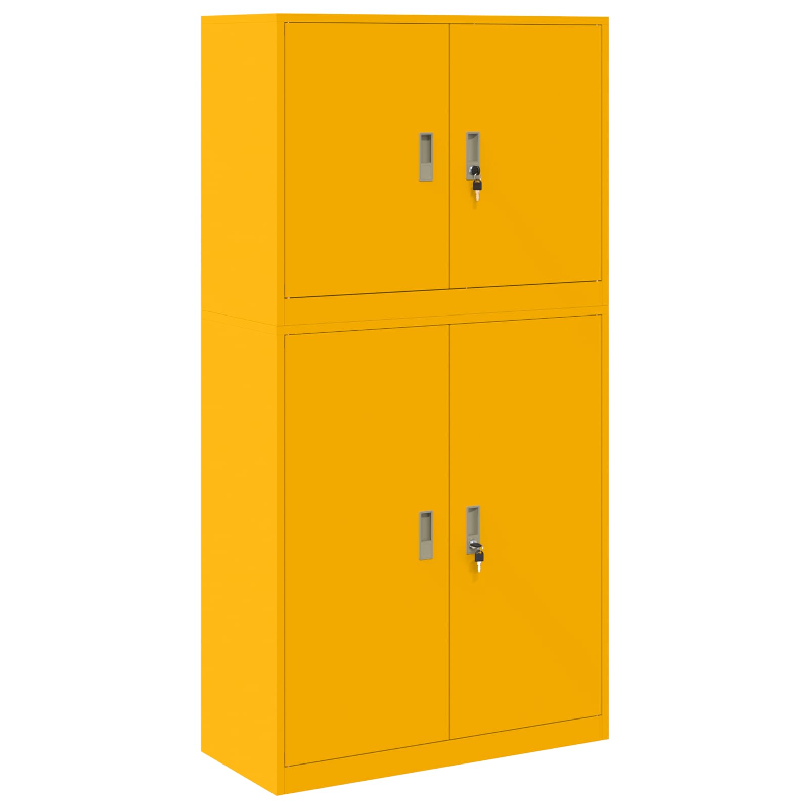 Opbergkast 2 st Mosterdgeel 90 x 40 x 175 cm Staal