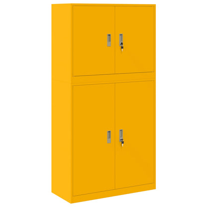 Opbergkast 2 st Mosterdgeel 90 x 40 x 175 cm Staal