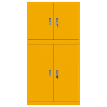 Opbergkast 2 st Mosterdgeel 90 x 40 x 175 cm Staal