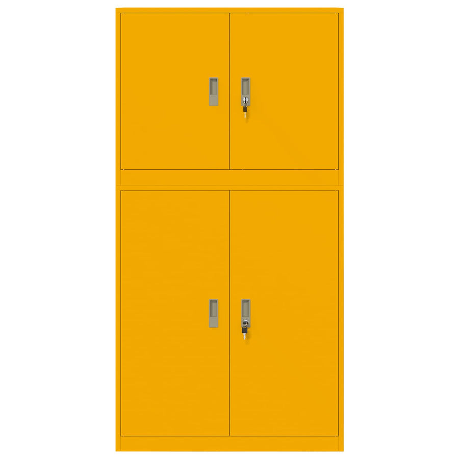 Opbergkast 2 st Mosterdgeel 90 x 40 x 175 cm Staal