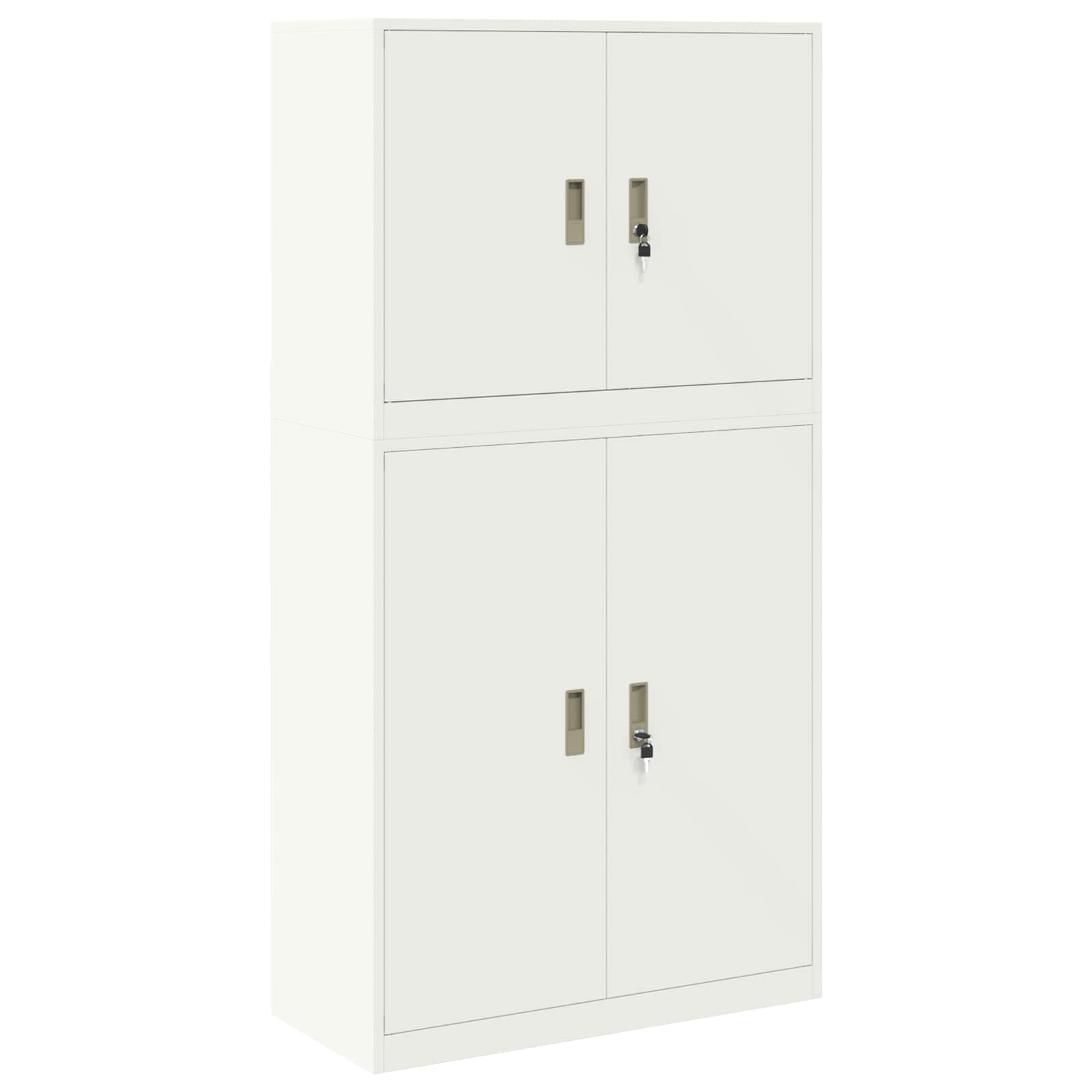 Opbergkast 2 st Wit 90 x 40 x 175 cm Staal Vergrendelbaar
