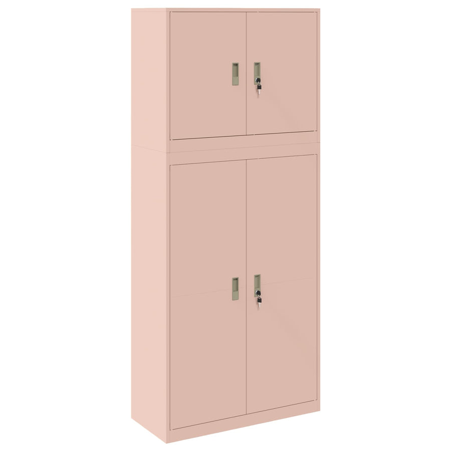 Opbergkast 2 st Roze 90 x 40 x 210 cm Staal Vergrendelbaar